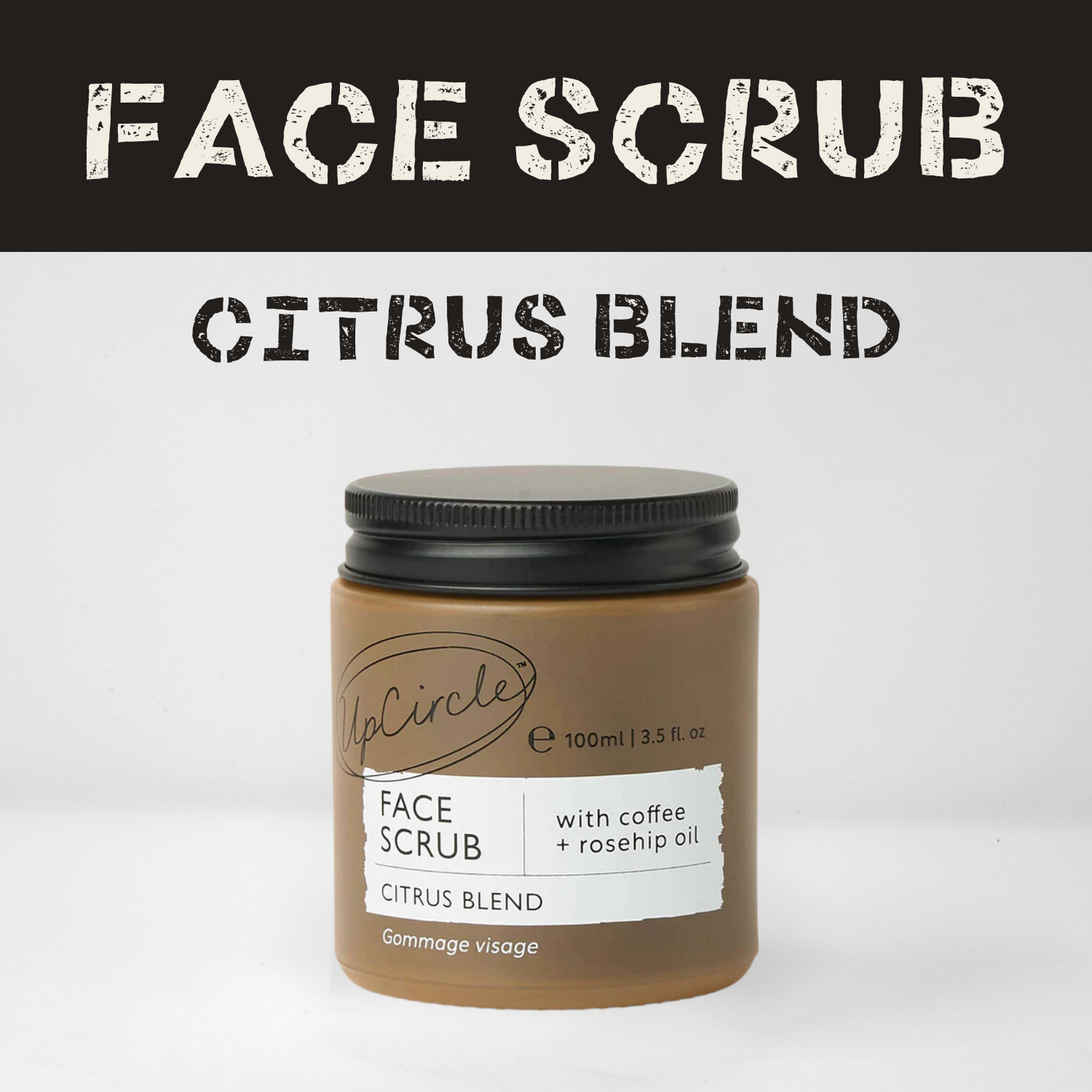 Face Scrub with Coffee + Rosehip Oil - Citrus Blend (100ml)