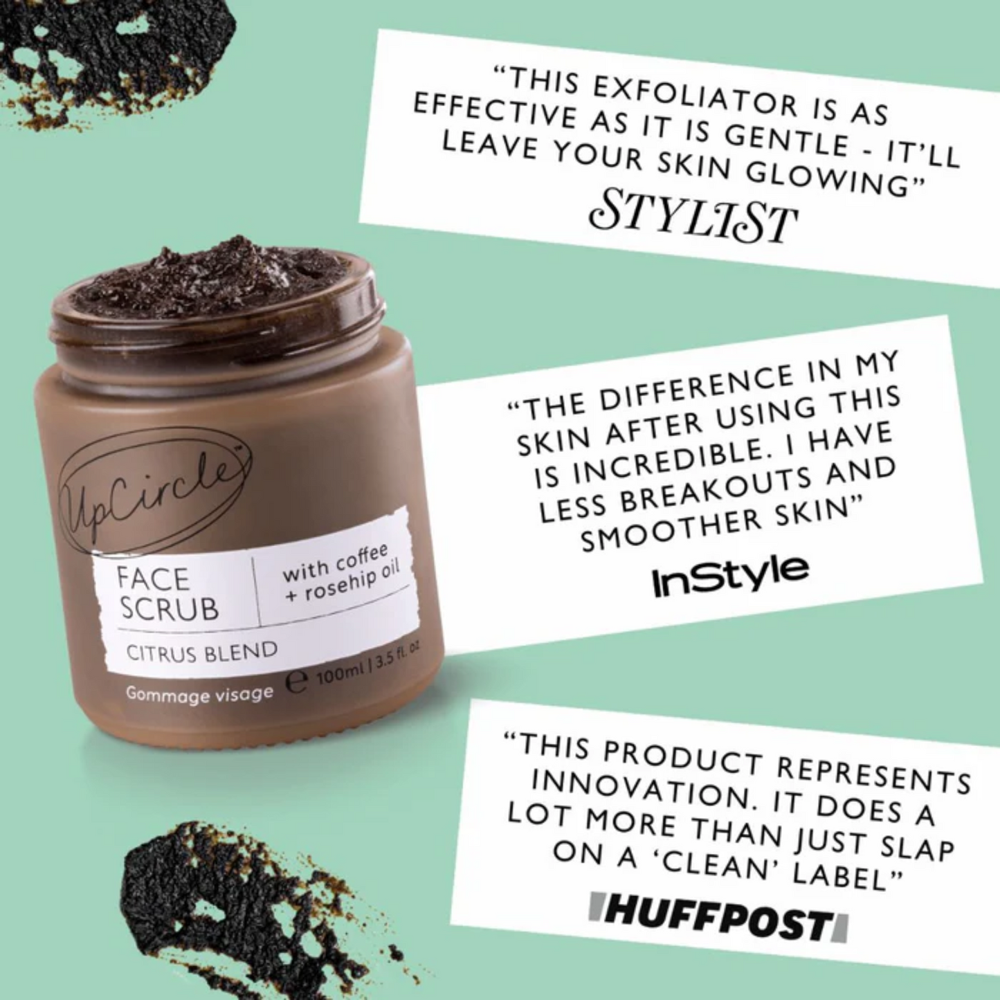 Face Scrub with Coffee + Rosehip Oil - Citrus Blend (100ml)