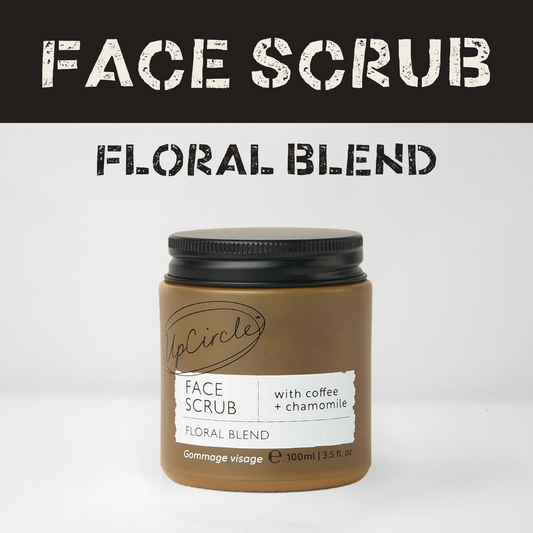 Face Scrub with Coffee + Rosehip Oil - Floral Blend - For Sensitive Skin (100ml)
