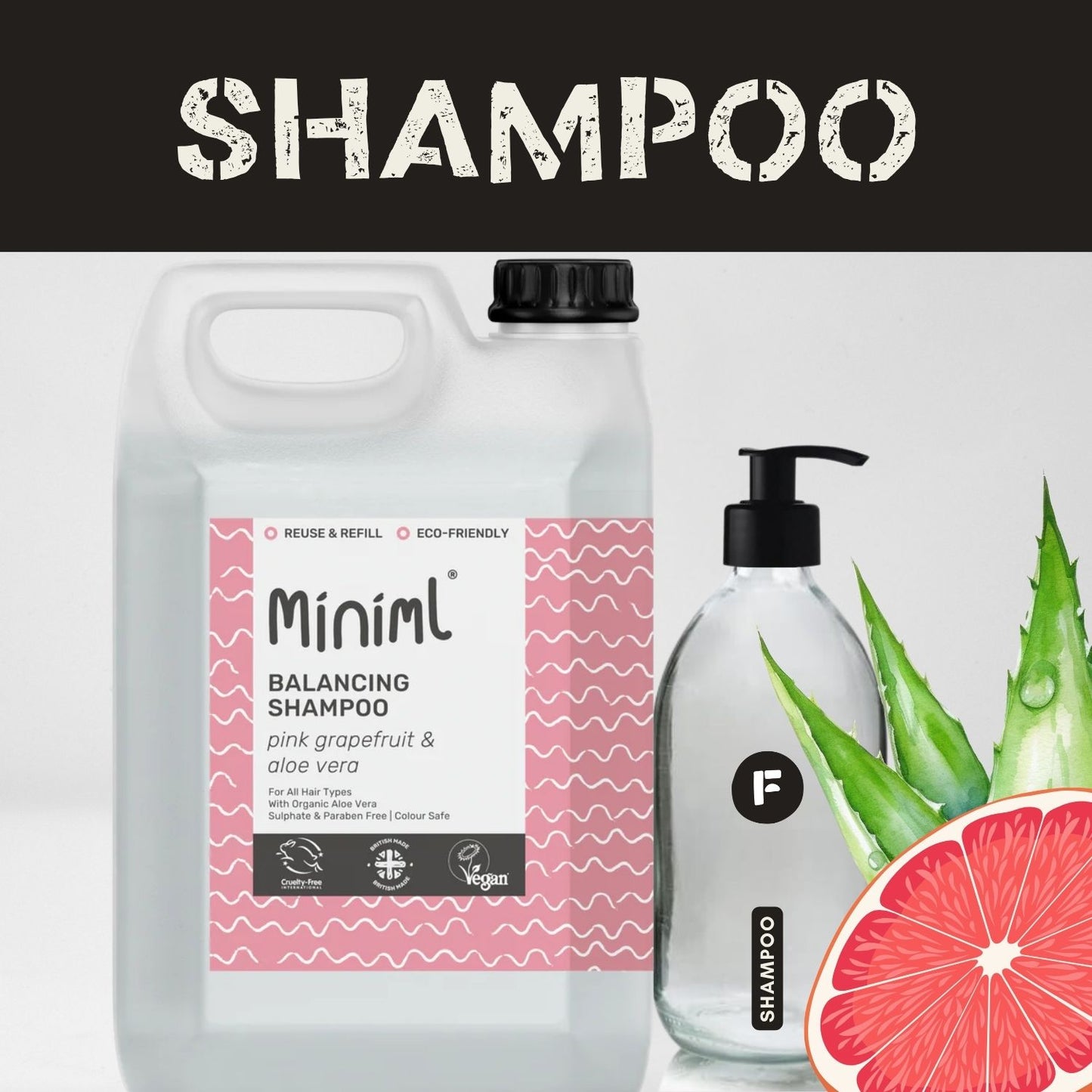 Hair Shampoo - Pink Grapefruit + Aloe Vera
