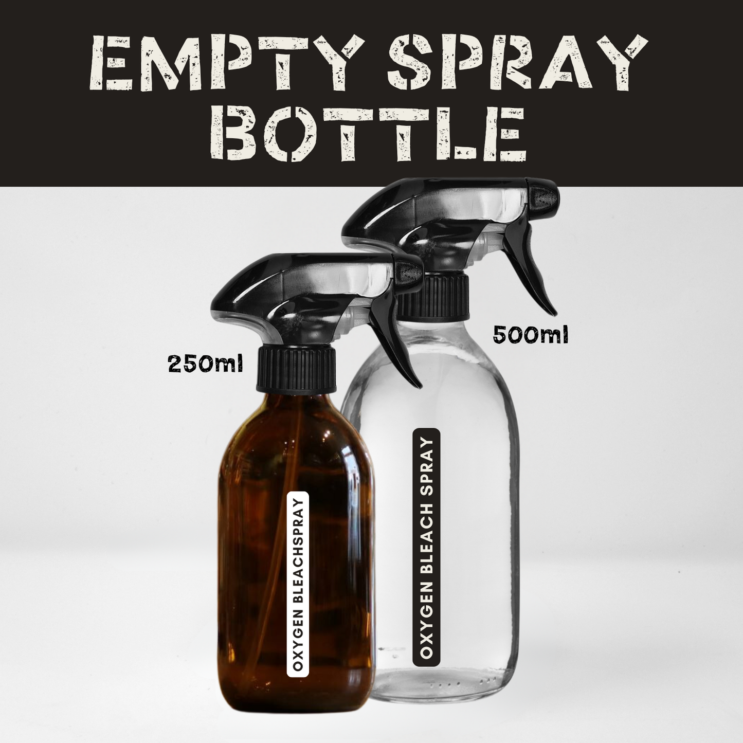 Oxygen Bleach Spray - Empty Glass Bottle