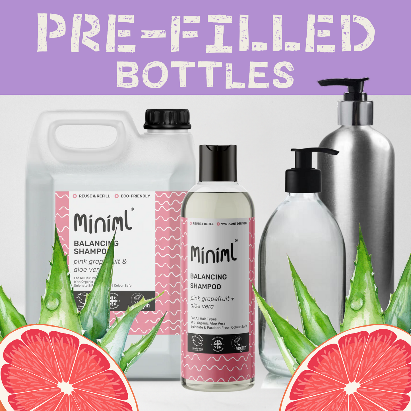 Hair Shampoo - Pink Grapefruit & Aloe Vera