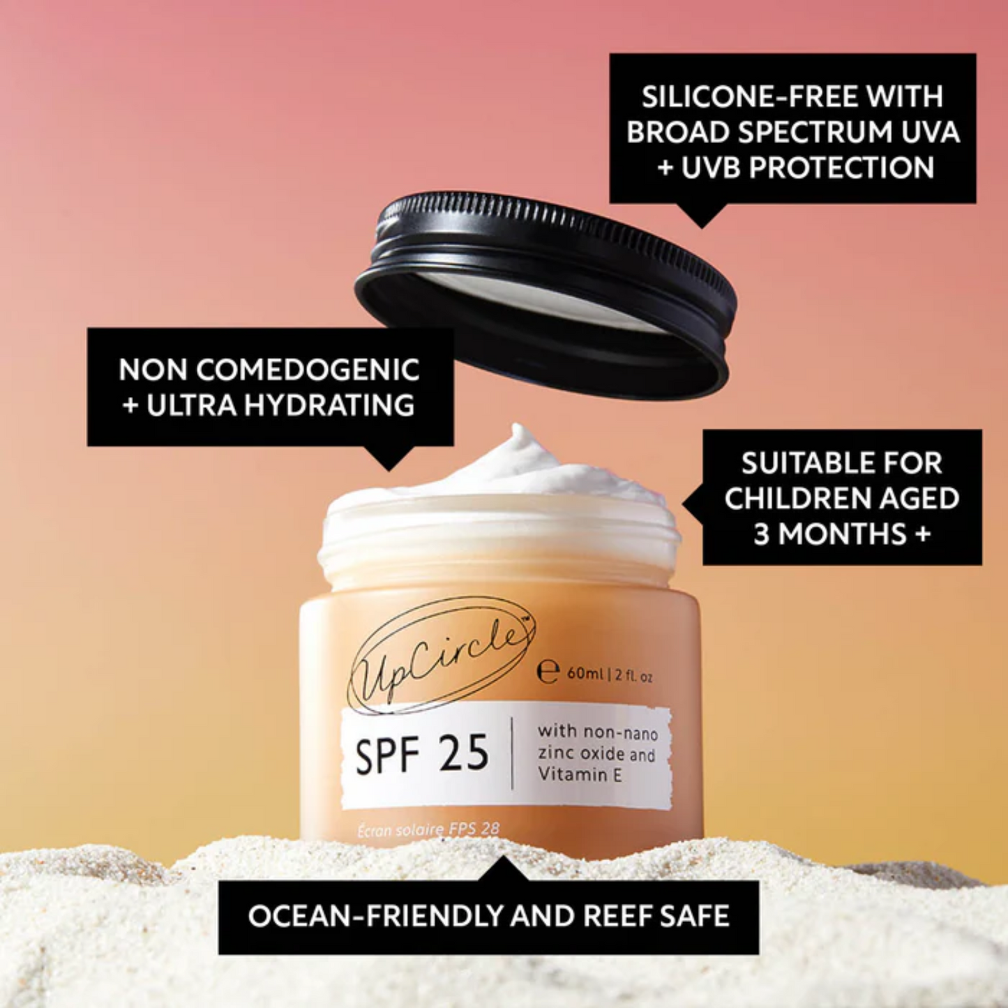 UpCircle SPF 25 Mineral Sunscreen (60ml)