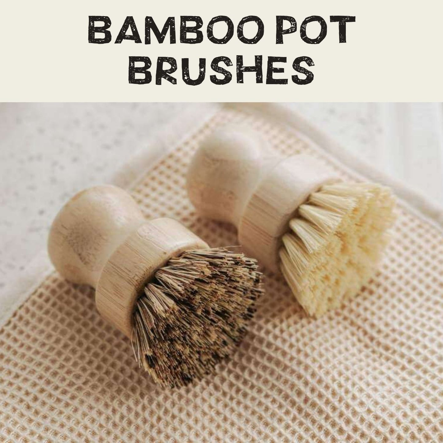 Bamboo and Sisal Pot Brush Set
