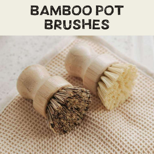 Bamboo and Sisal Pot Brush Set