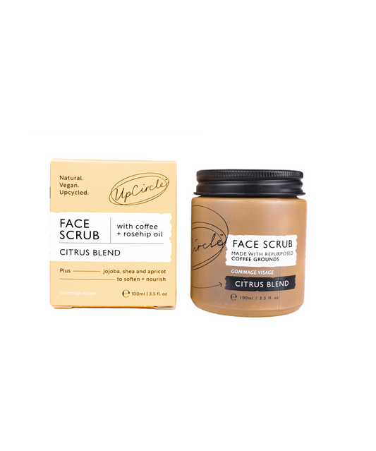 Face Scrub with Coffee + Rosehip Oil - Citrus Blend (100ml)