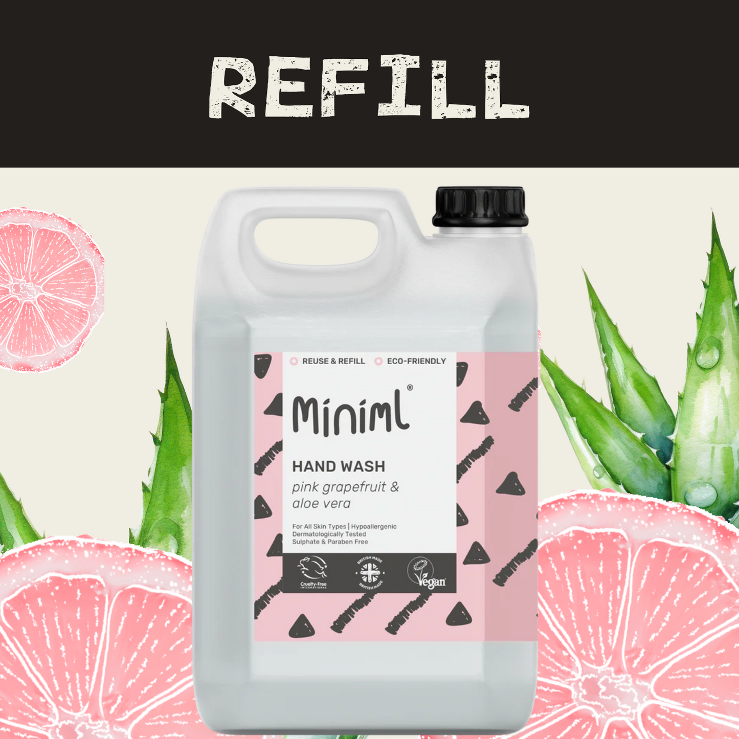 Hand Soap - REFILL - Pink Grapefruit & Aloe Vera