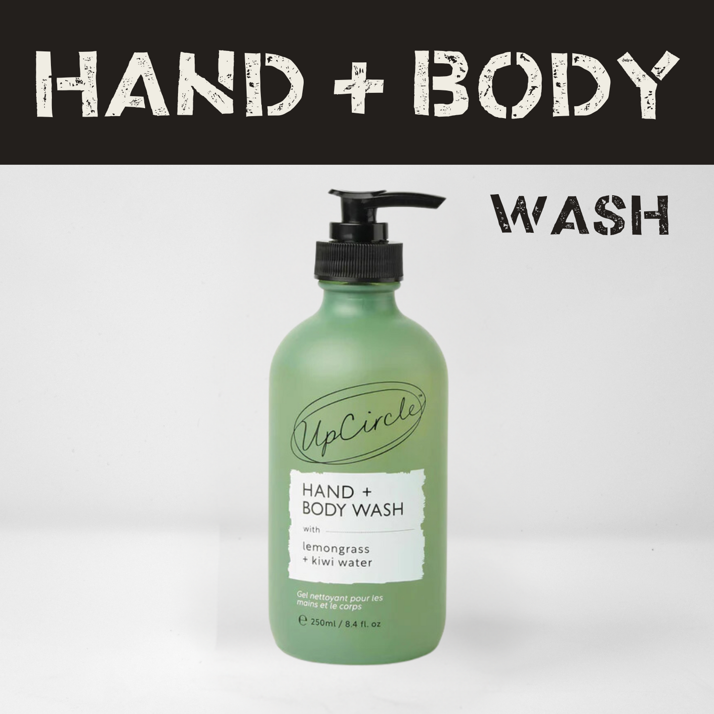 Hand & Body Wash with Lemongrass & Kiwi Water (250ml)