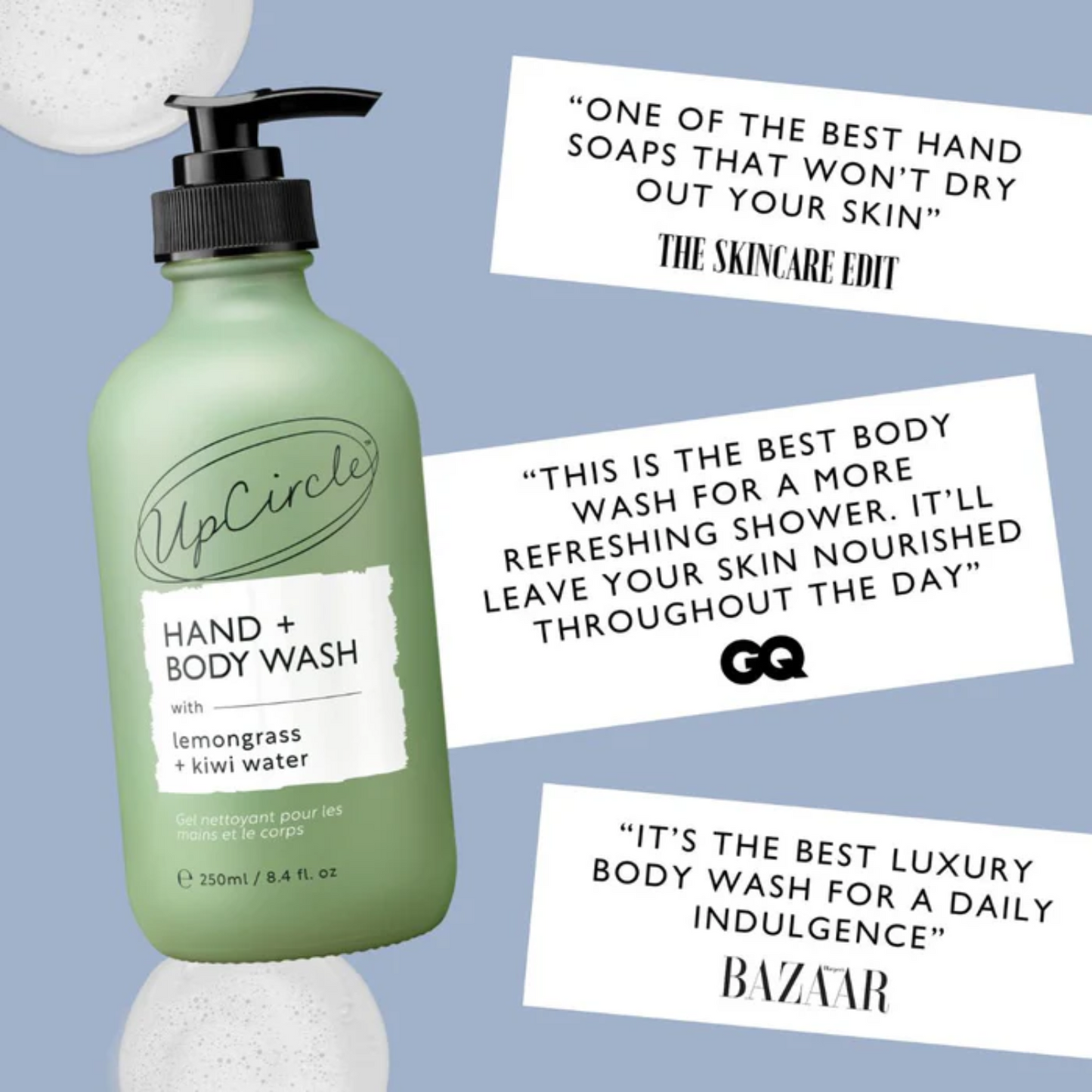 Hand & Body Wash with Lemongrass & Kiwi Water (250ml)